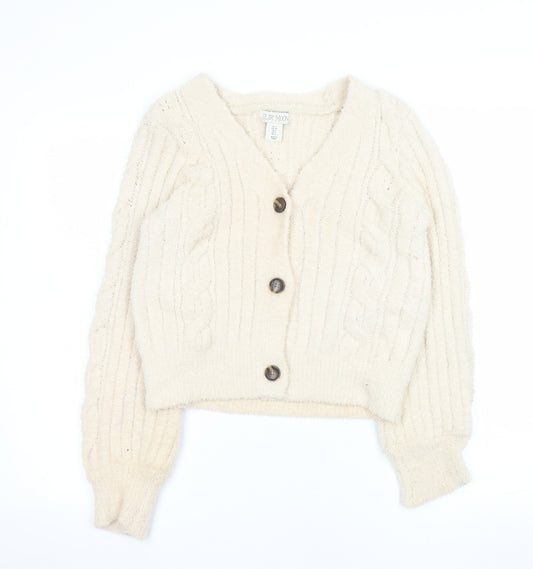 Ruby Moon Women’s Ivory Cable-Knit Button Cardigan Size S