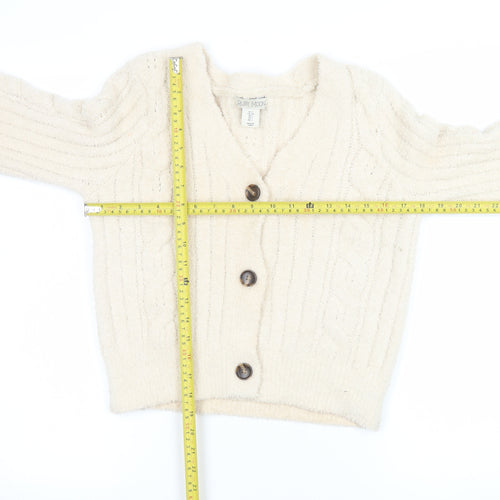 Ruby Moon Women’s Ivory Cable-Knit Button Cardigan Size S