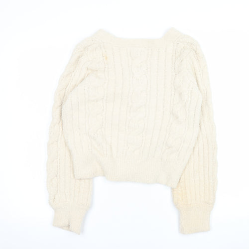 Ruby Moon Women’s Ivory Cable-Knit Button Cardigan Size S