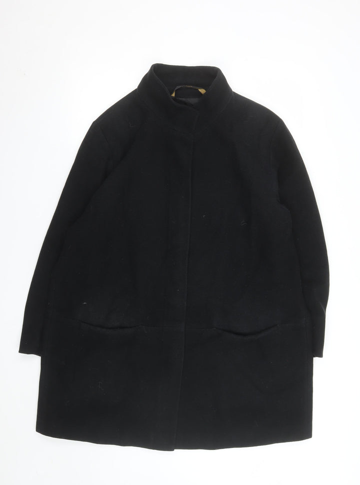 Marks & Spencer Women’s Black Wool Blend Overcoat Size 16