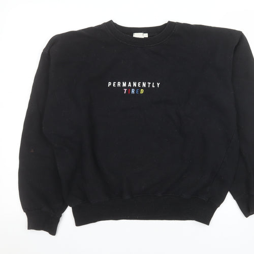 Skinnydip London Women’s Black L Sweatshirt Permanently Tired Graphic Print