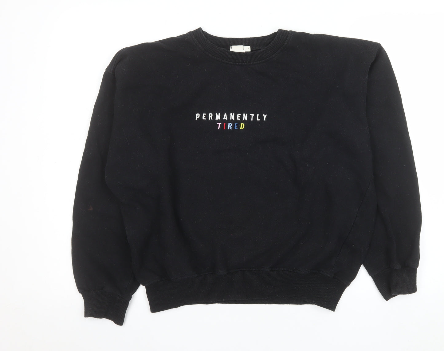 Skinnydip London Women’s Black L Sweatshirt Permanently Tired Graphic Print