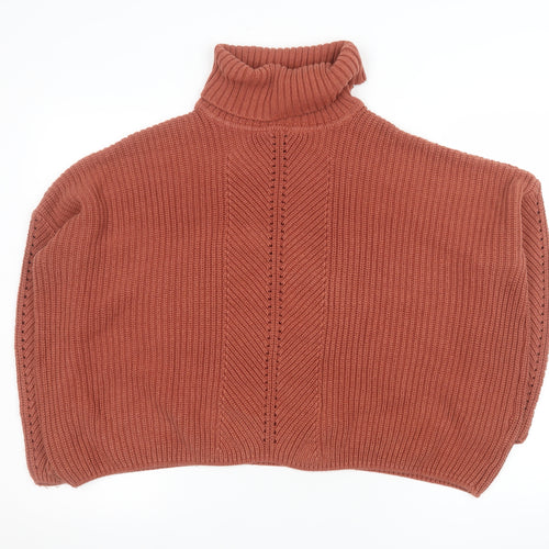 Miss Selfridge Women’s Brown Roll Neck Acrylic Jumper Size 12