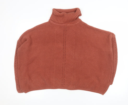 Miss Selfridge Women’s Brown Roll Neck Acrylic Jumper Size 12