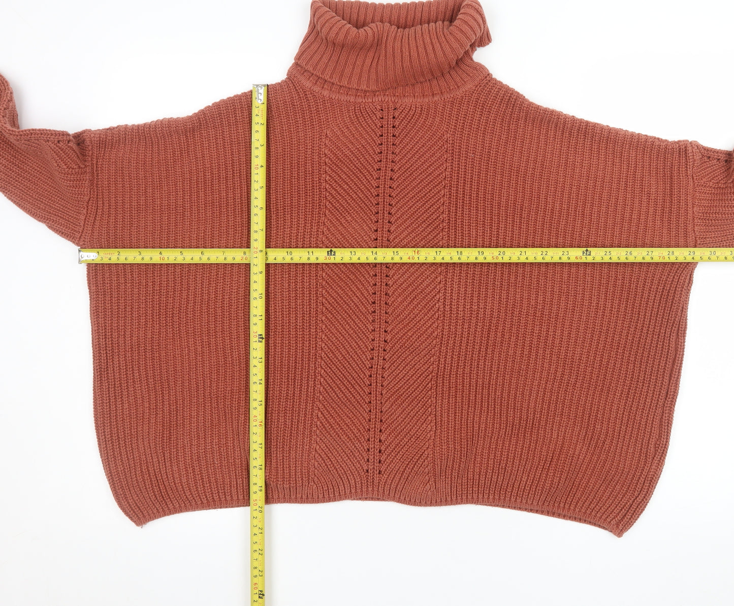 Miss Selfridge Women’s Brown Roll Neck Acrylic Jumper Size 12