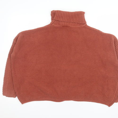 Miss Selfridge Women’s Brown Roll Neck Acrylic Jumper Size 12