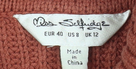 Miss Selfridge Women’s Brown Roll Neck Acrylic Jumper Size 12