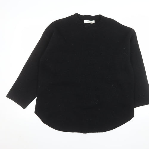 Alcedudu Women’s Black Crew Neck Knit Pullover Jumper Size L