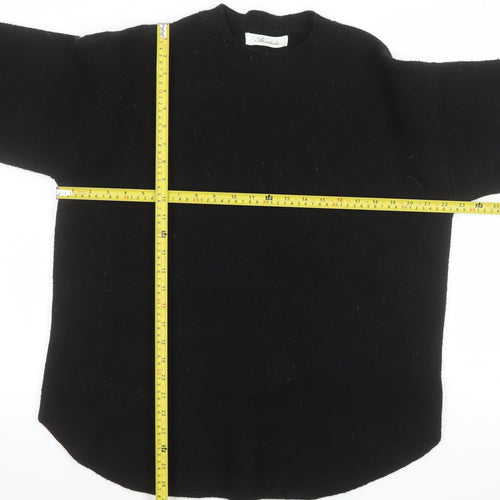 Alcedudu Women’s Black Crew Neck Knit Pullover Jumper Size L