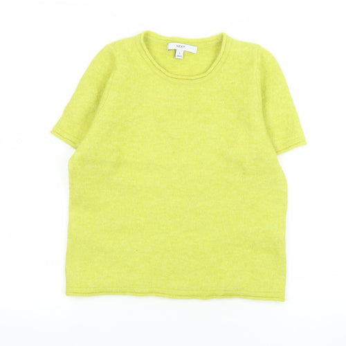 Next Women’s Yellow Alpaca Wool Blend Knit Short Sleeve T-Shirt Size S