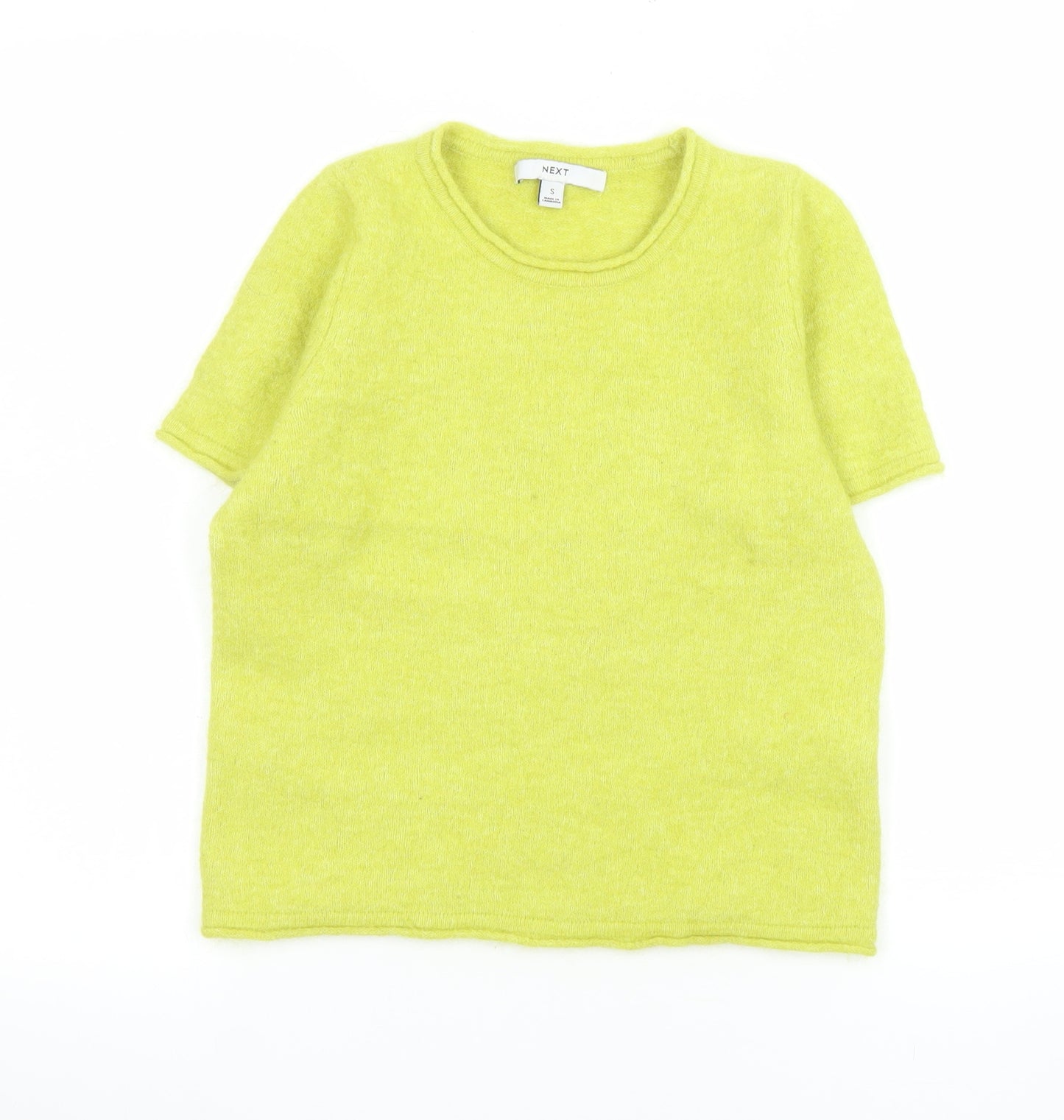 Next Women’s Yellow Alpaca Wool Blend Knit Short Sleeve T-Shirt Size S