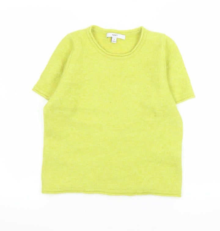 Next Women’s Yellow Alpaca Wool Blend Knit Short Sleeve T-Shirt Size S
