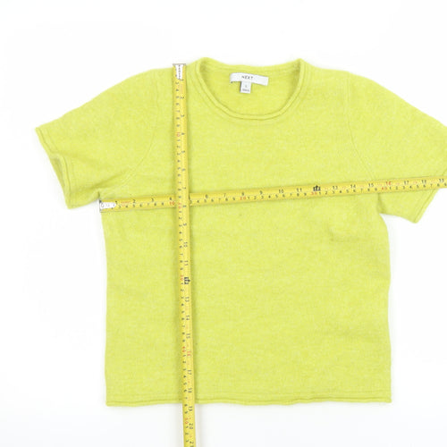 Next Women’s Yellow Alpaca Wool Blend Knit Short Sleeve T-Shirt Size S