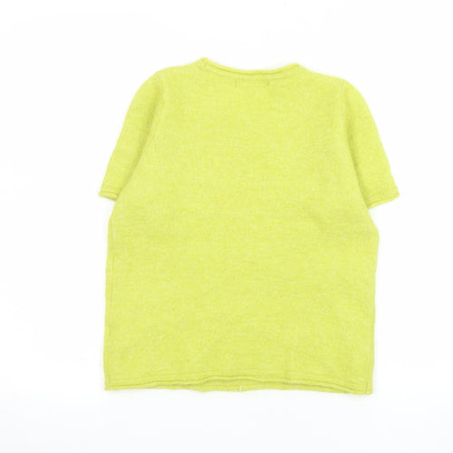 Next Women’s Yellow Alpaca Wool Blend Knit Short Sleeve T-Shirt Size S