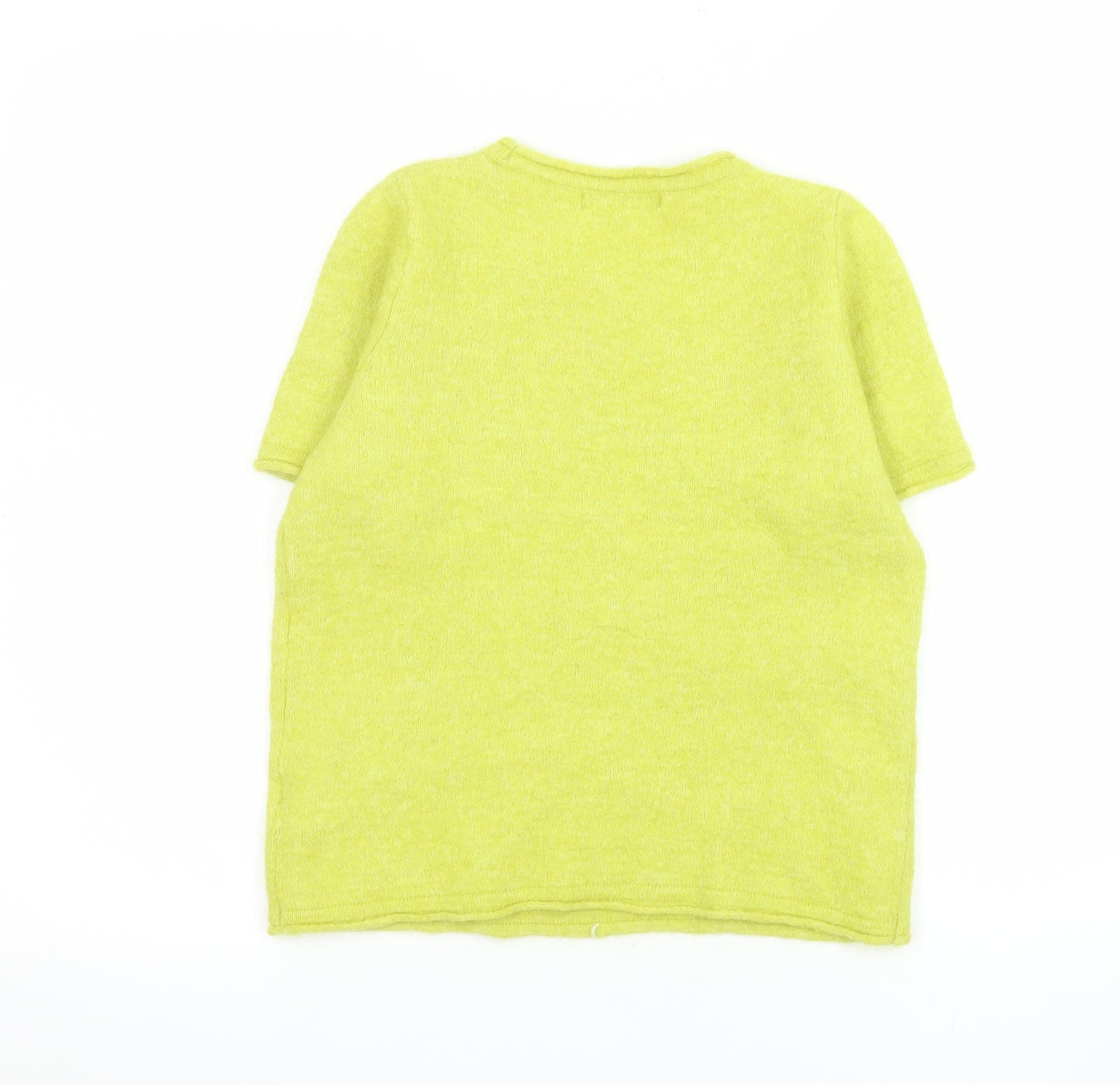 Next Women’s Yellow Alpaca Wool Blend Knit Short Sleeve T-Shirt Size S