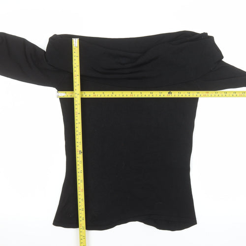 Karen Millen Women’s Black Off Shoulder Long Sleeve Blouse Size 10