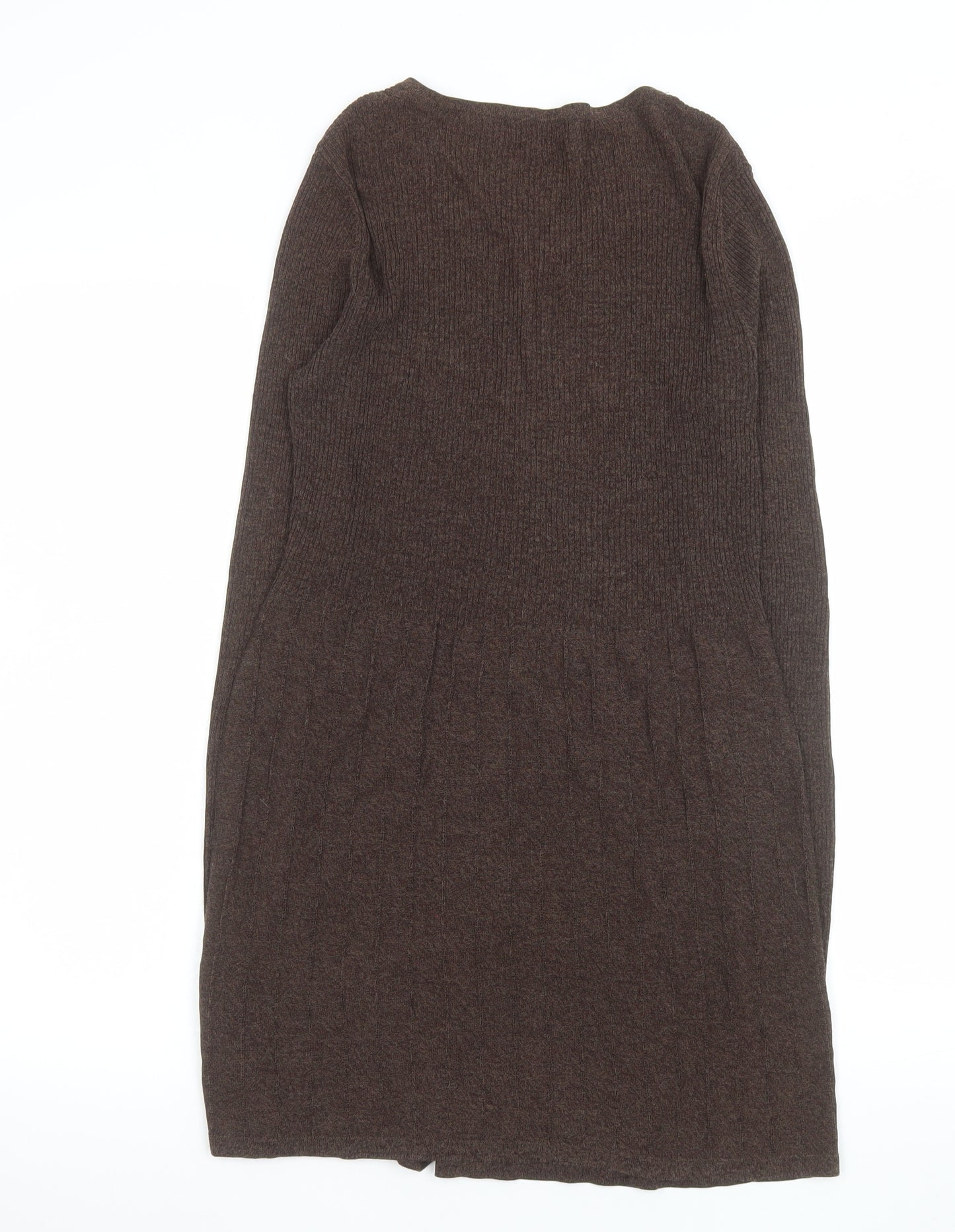Monsoon Women Brown Wool Blend Knit Fit & Flare Dress UK 10