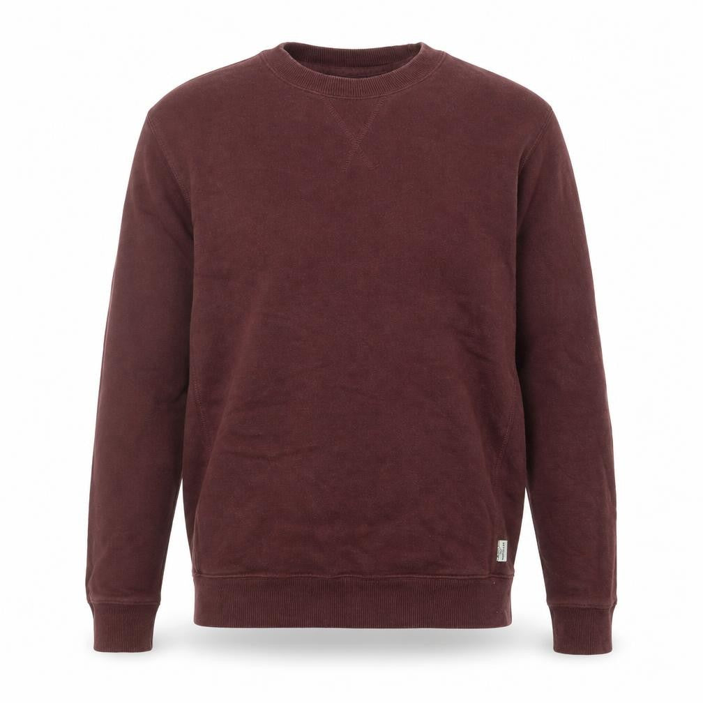 Front view of Easy Men's Brown Cotton Blend Crew Neck Sweatshirt Medium