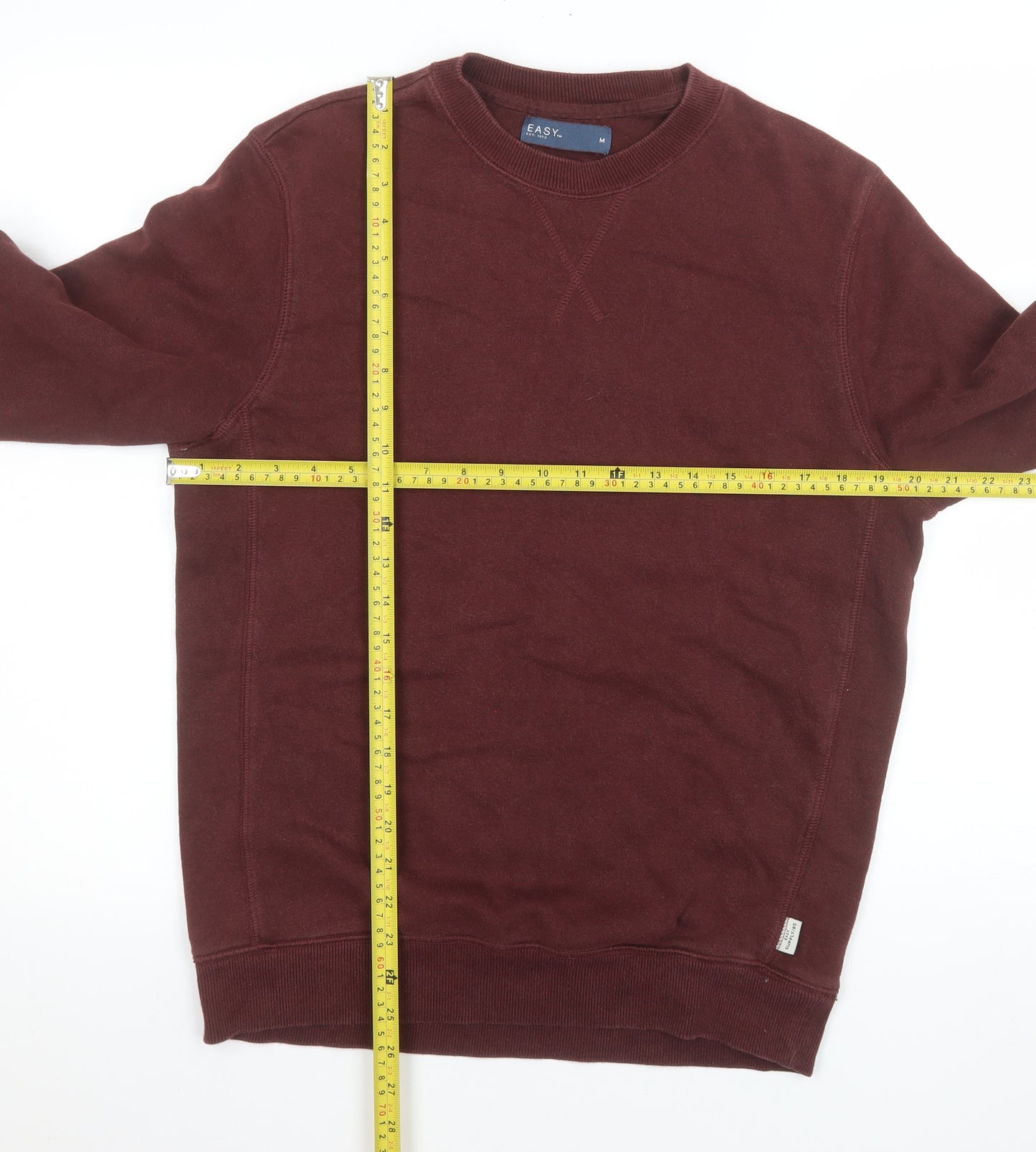 Easy Men's Brown Cotton Blend Crew Neck Sweatshirt Medium