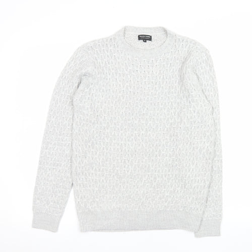 Clayton Men's Grey Cable Knit Pullover Jumper Size S