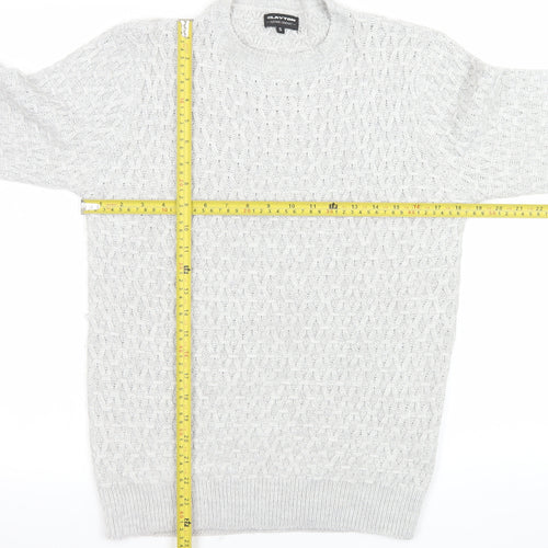 Clayton Men's Grey Cable Knit Pullover Jumper Size S