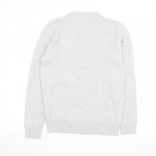 Clayton Men's Grey Cable Knit Pullover Jumper Size S