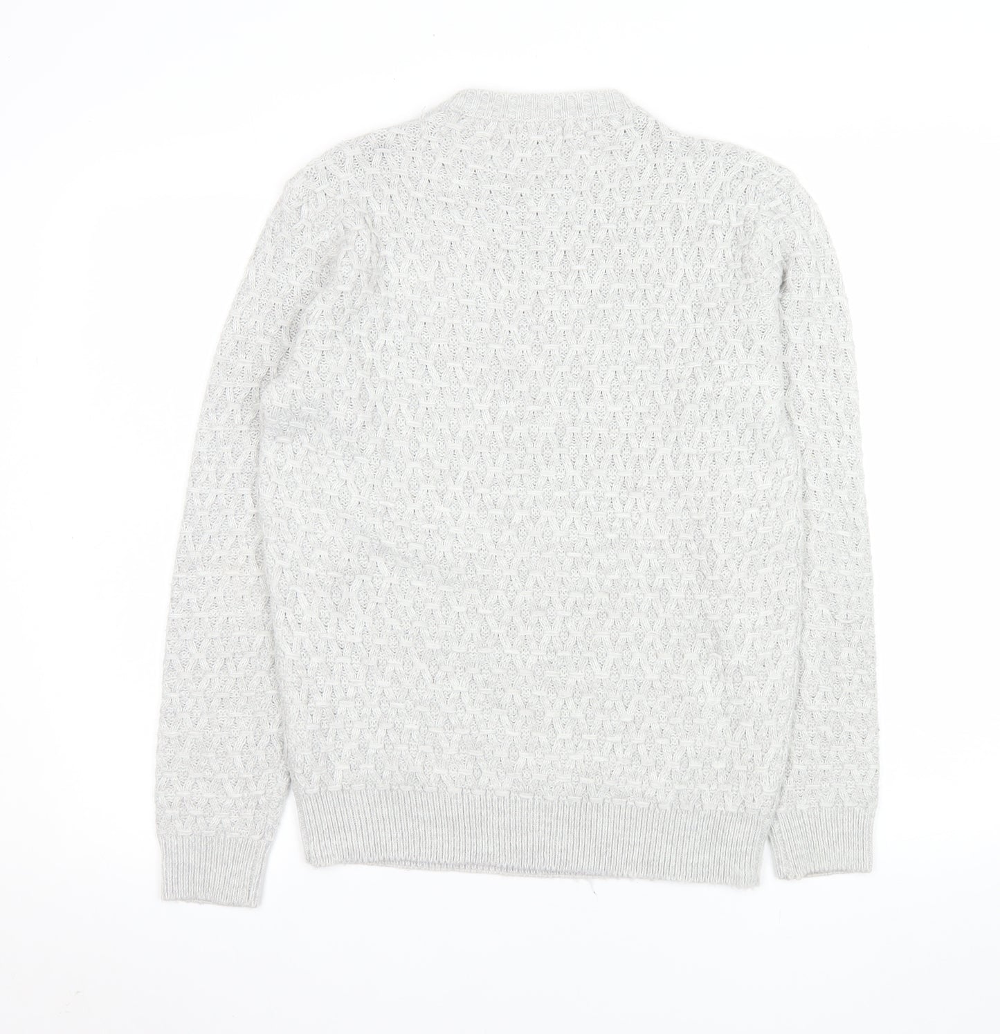 Clayton Men's Grey Cable Knit Pullover Jumper Size S