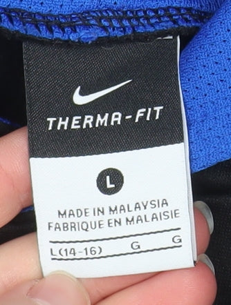 Nike Boys Black & Blue Therma-Fit Pullover Hoodie Size 14-16 Years
