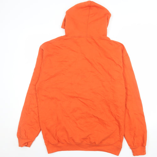 Bearhug Company Men’s Orange Pullover Hoodie M Graphic Print