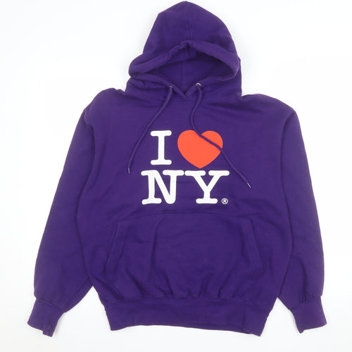 SUN USA Men's Purple I Love NY Pullover Hoodie Size S