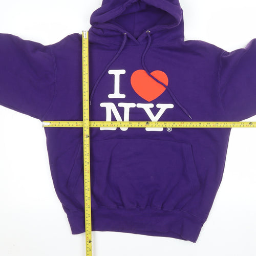 SUN USA Men's Purple I Love NY Pullover Hoodie Size S