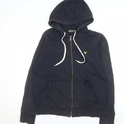 Lyle & Scott Men's Blue Full Zip Hooded Cotton Jacket Size L