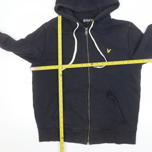Lyle & Scott Men's Blue Full Zip Hooded Cotton Jacket Size L