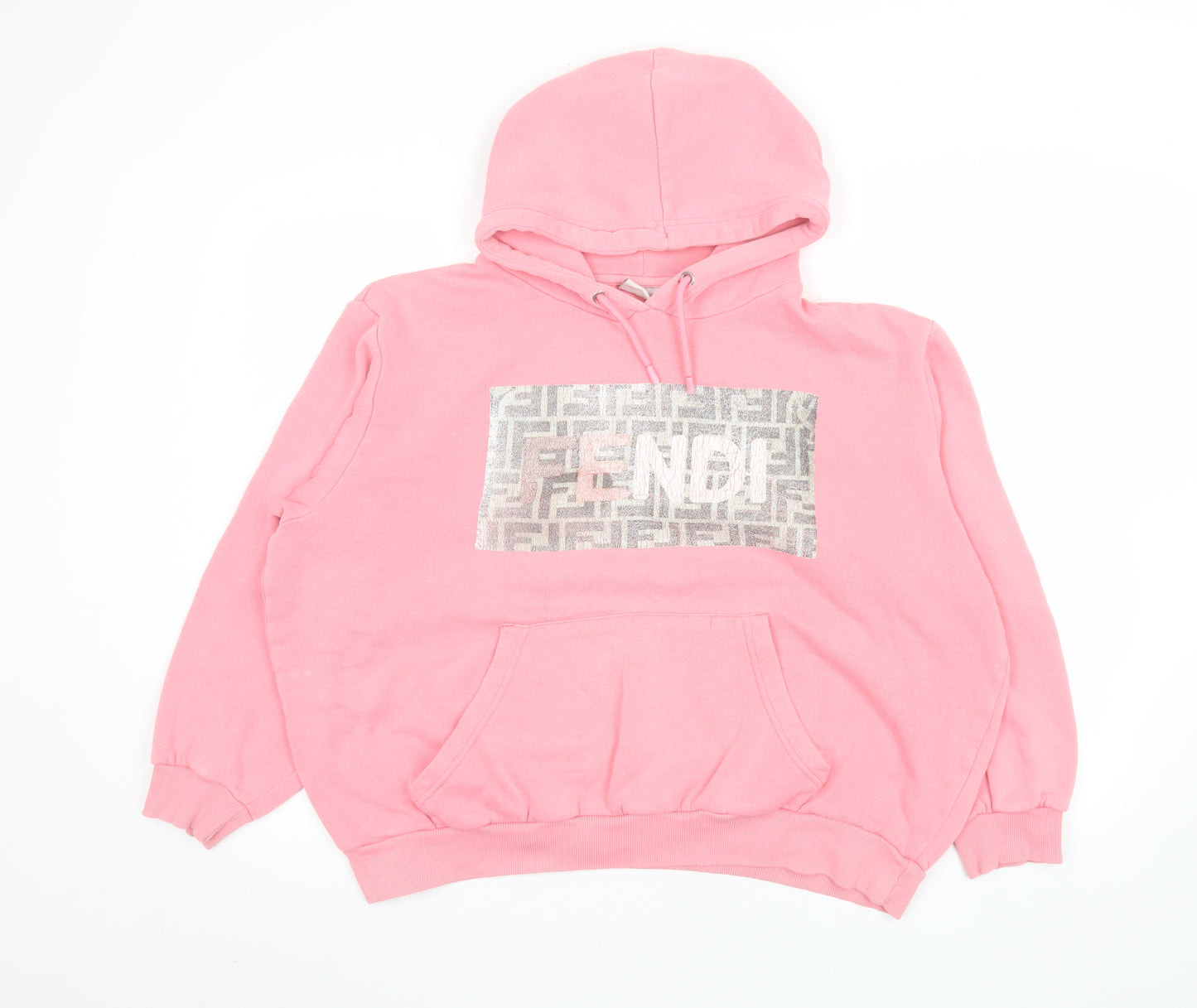 Light & Shade Women Pink Pullover Hoodie Medium Cotton Blend Logo