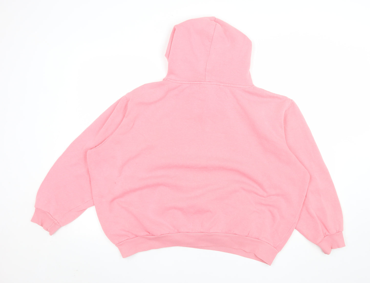 Light & Shade Women Pink Pullover Hoodie Medium Cotton Blend Logo