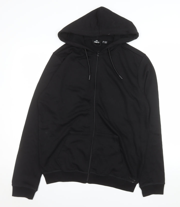 Crivit Men's Black M Full Zip Hooded Jacket with Pockets