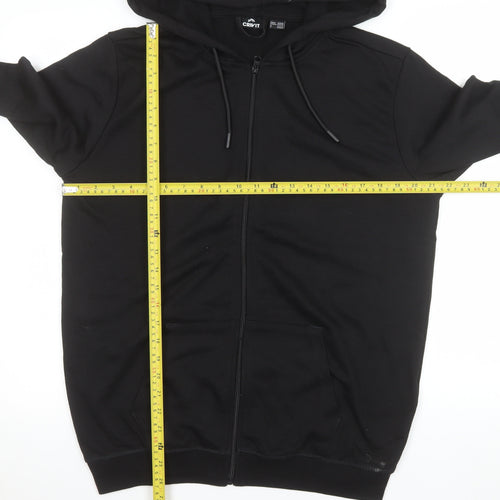 Crivit Men's Black M Full Zip Hooded Jacket with Pockets