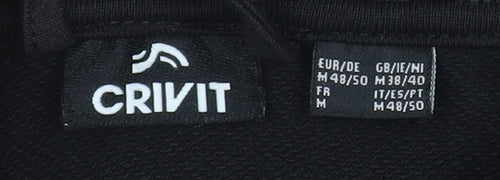 Crivit Men's Black M Full Zip Hooded Jacket with Pockets
