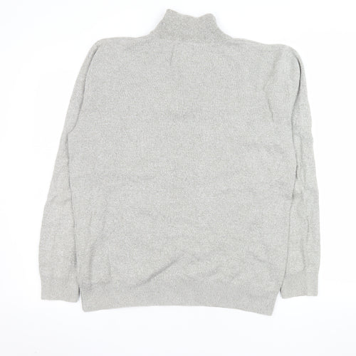 Next Men’s Grey Cotton 1/4 Zip Knit Sweatshirt Size M