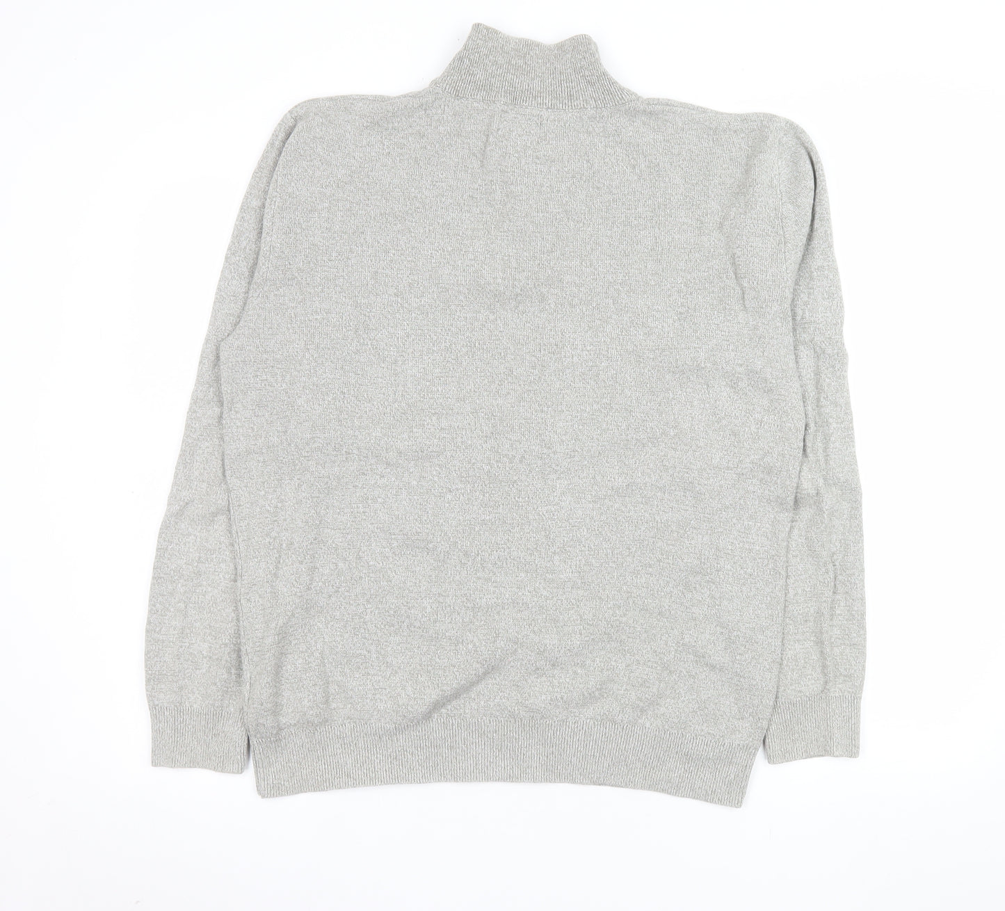 Next Men’s Grey Cotton 1/4 Zip Knit Sweatshirt Size M