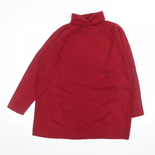 Marks and Spencer Womens Red Roll Neck Acrylic Jumper Size 10