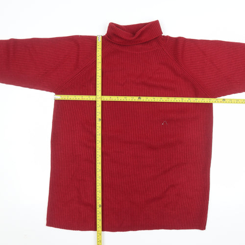 Marks and Spencer Womens Red Roll Neck Acrylic Jumper Size 10