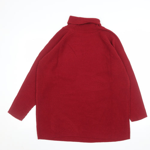 Marks and Spencer Womens Red Roll Neck Acrylic Jumper Size 10