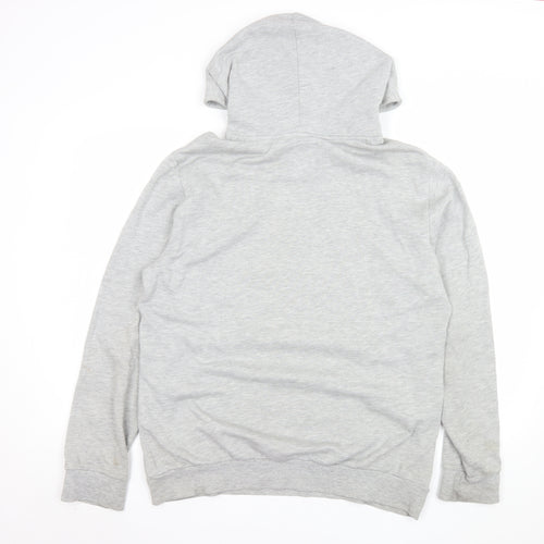 Bershka Mens Grey Graphic 'The Black Bear' Pullover Hoodie Size L
