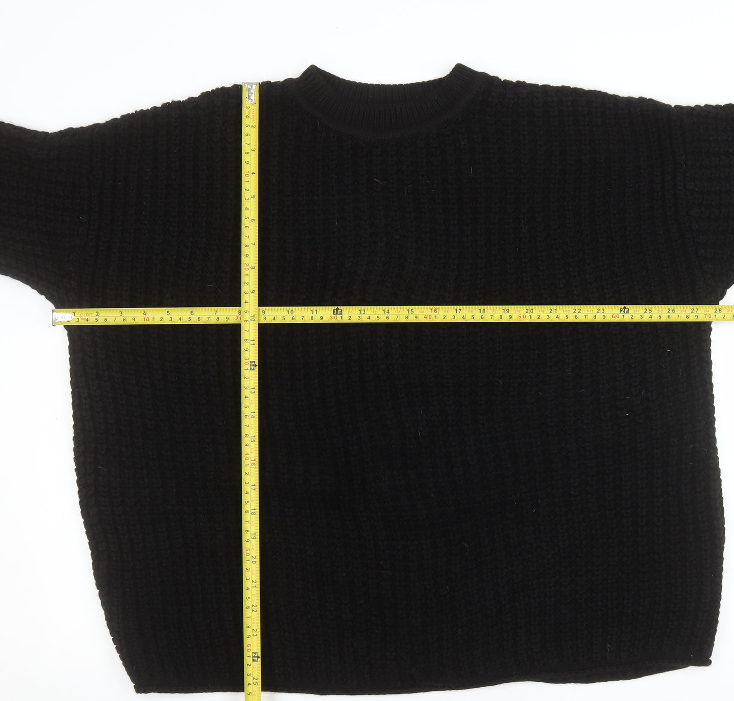 New Look Curves Black Chunky Knit Women's Pullover Jumper Size M