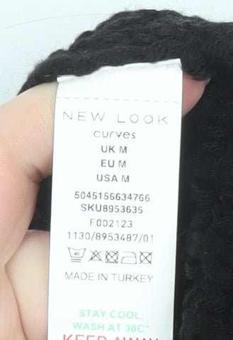 New Look Curves Black Chunky Knit Women's Pullover Jumper Size M