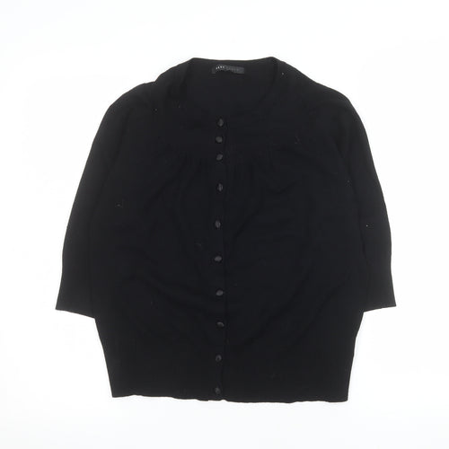 Next Women Black Size 14 Cardigan 3/4 Sleeve Knit Jumper