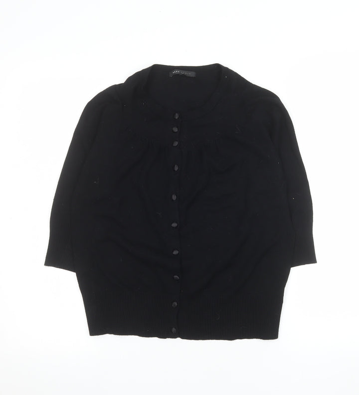 Next Women Black Size 14 Cardigan 3/4 Sleeve Knit Jumper