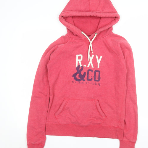 Roxy Women’s Pink Pullover Hoodie L Logo Surf Style