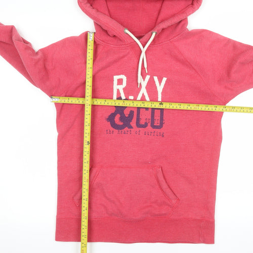 Roxy Women’s Pink Pullover Hoodie L Logo Surf Style
